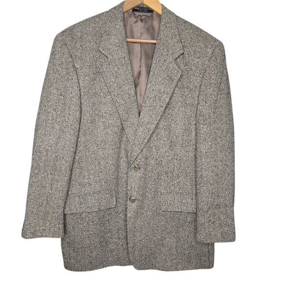 Bert Pulitzer Vintage Mens Pure Silk Gray Tweed Sports Blazer Jacket Siz… - Picture 1 of 10